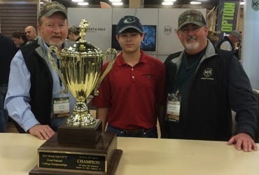 Clay Prudhomme With 2015 Mossy Oak/NWTF Junior Title Trophy