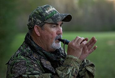 Hunter Using Shock Turkey Call